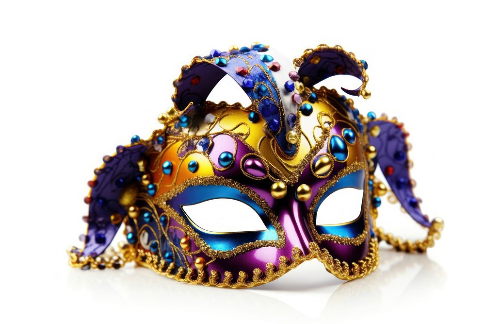 Mardi gras mask carnival jewelry white background. AI generated Image by rawpixel.