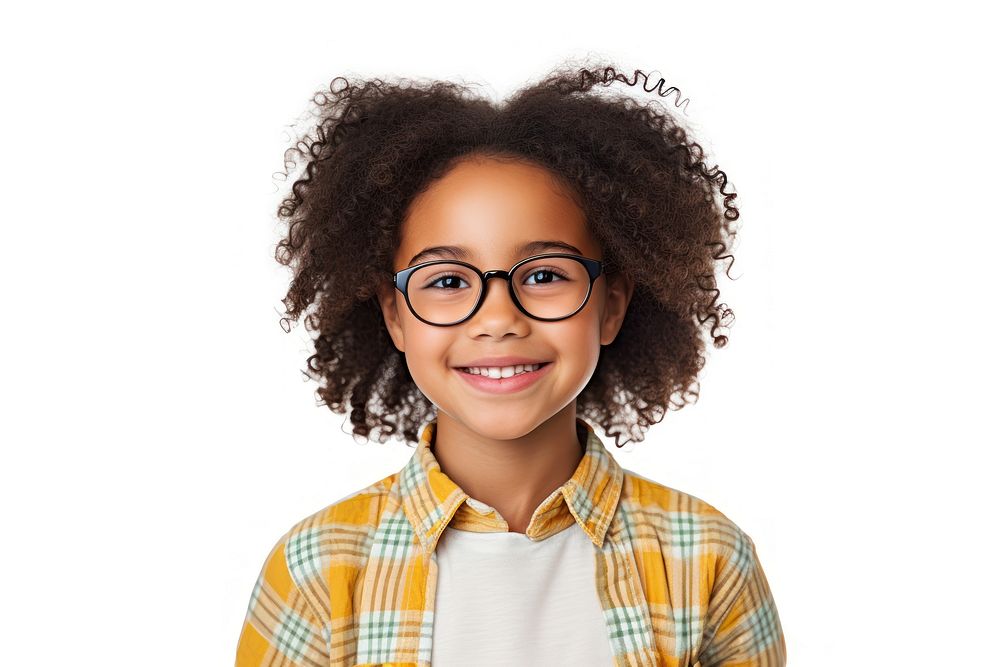 Mixed race girl wearing glasses portrait adult smile. AI generated Image by rawpixel.