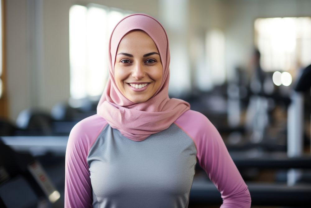 Muslim woman smiling scarf smile. 