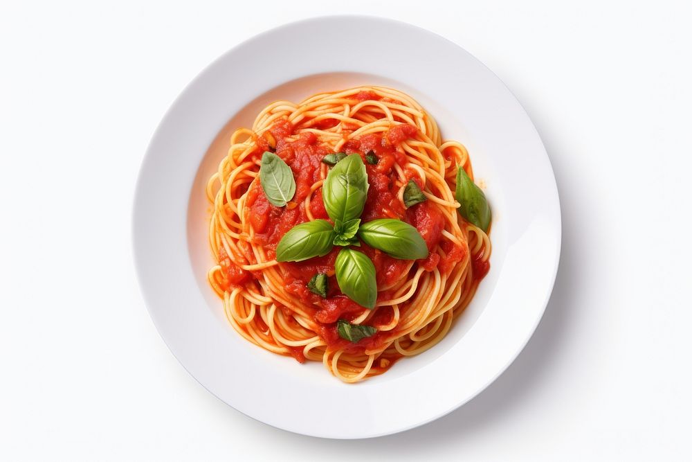 Spaghetti plate tomato pasta. AI generated Image by rawpixel.
