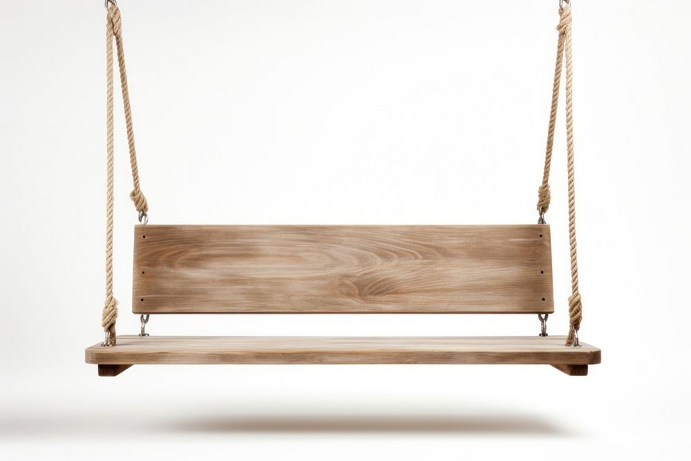 Swing wood white background simplicity. AI generated Image by rawpixel.