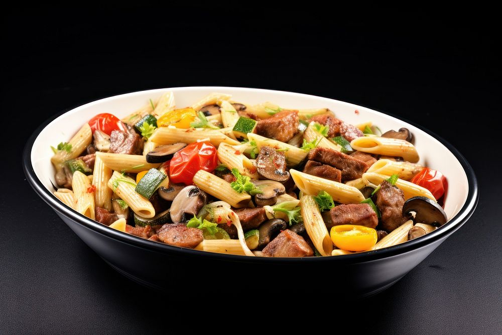 Pasta meat vegetable food. AI generated Image by rawpixel.