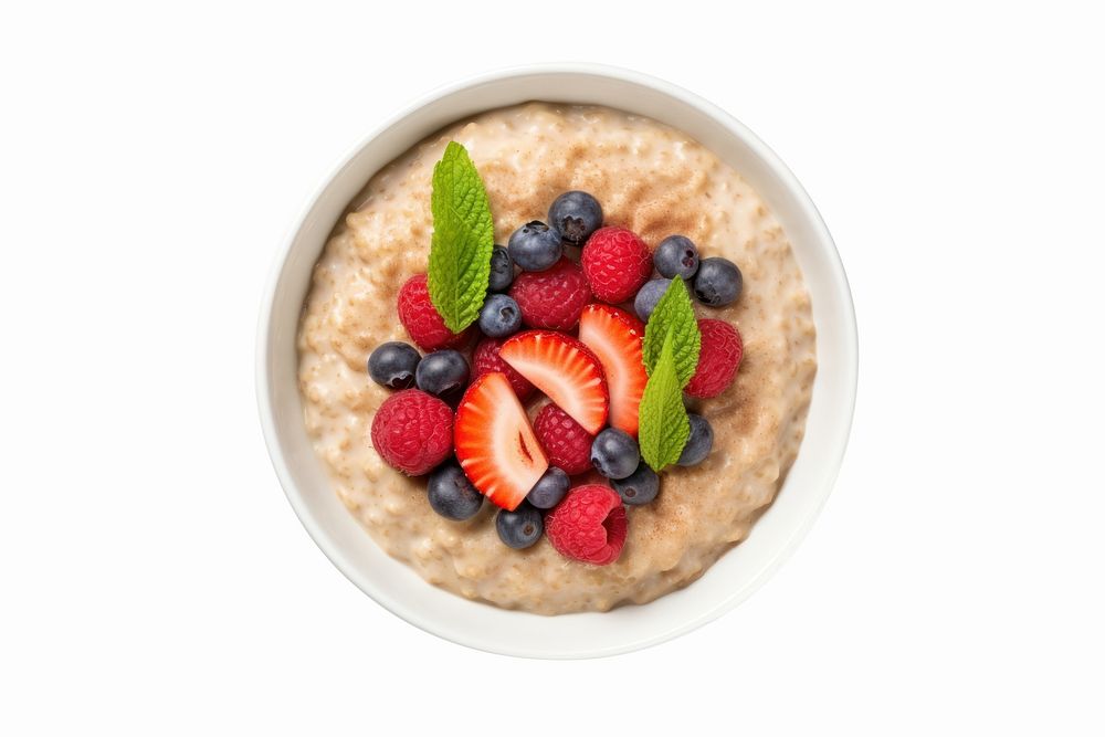 Blueberry breakfast berries oatmeal. AI generated Image by rawpixel.