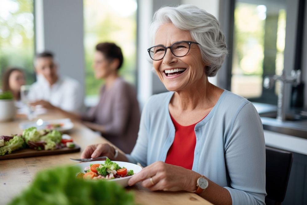 Women smiling eating smile. AI generated Image by rawpixel.