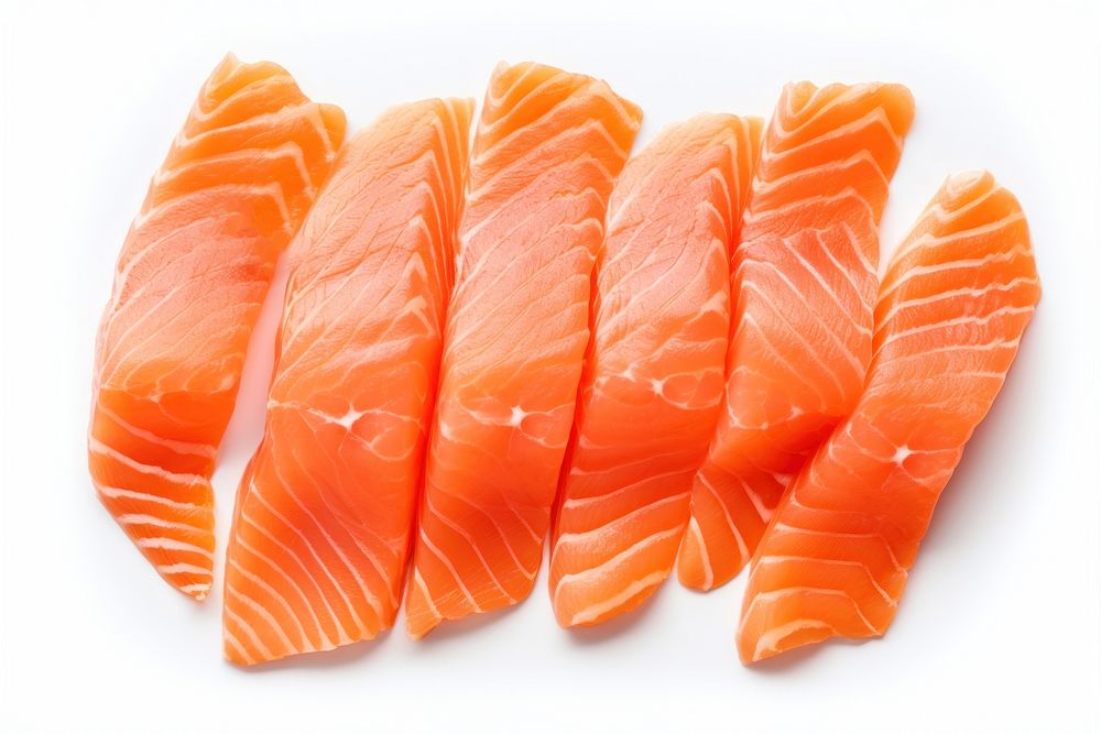 Salmons seafood slice white background. AI generated Image by rawpixel.