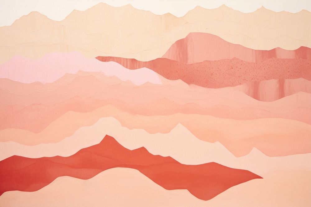 Minimal simple mountains art abstract painting.