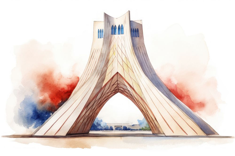 Azadi tower architecture outdoors city. AI generated Image by rawpixel.