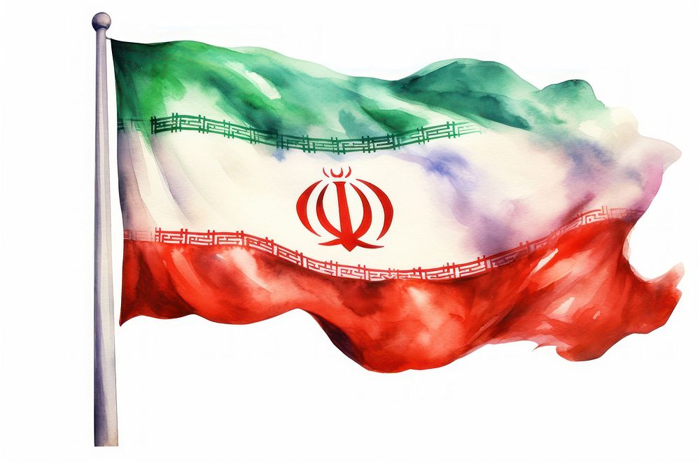 Iran flag white background patriotism iran flag. AI generated Image by rawpixel.