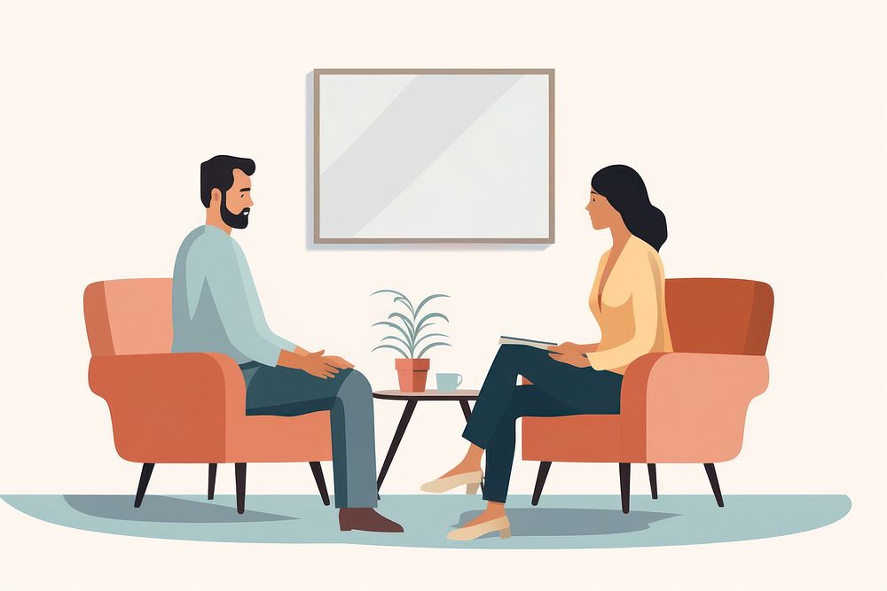 Sitting conversation furniture interview. AI generated Image by rawpixel.