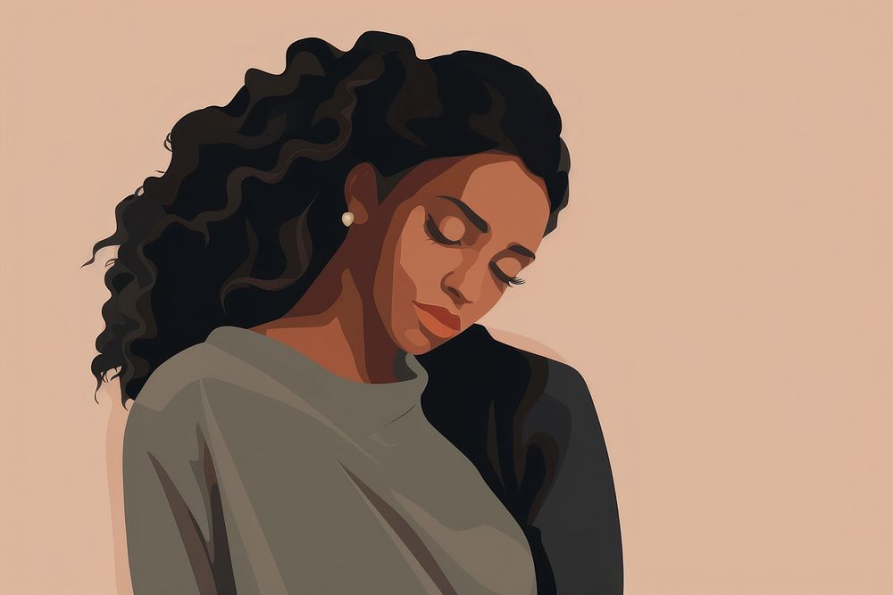 Black woman portrait drawing sketch. AI generated Image by rawpixel.