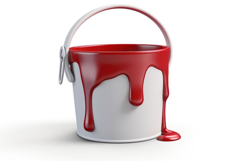 Bucket white background splattered container. AI generated Image by rawpixel.