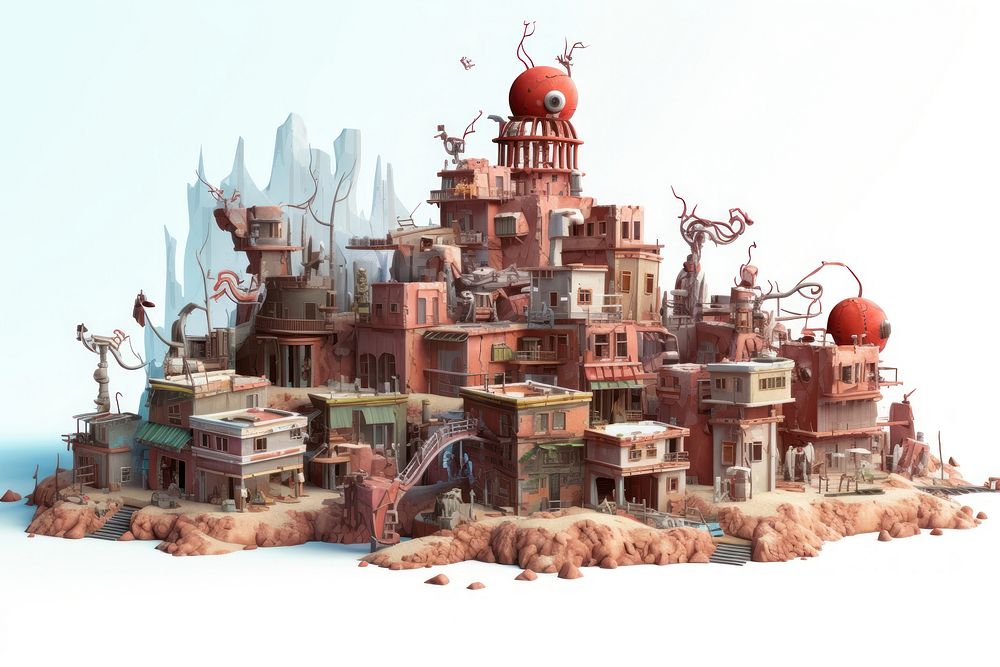 Zombie apocalypse city outdoors cartoon architecture. AI generated Image by rawpixel.