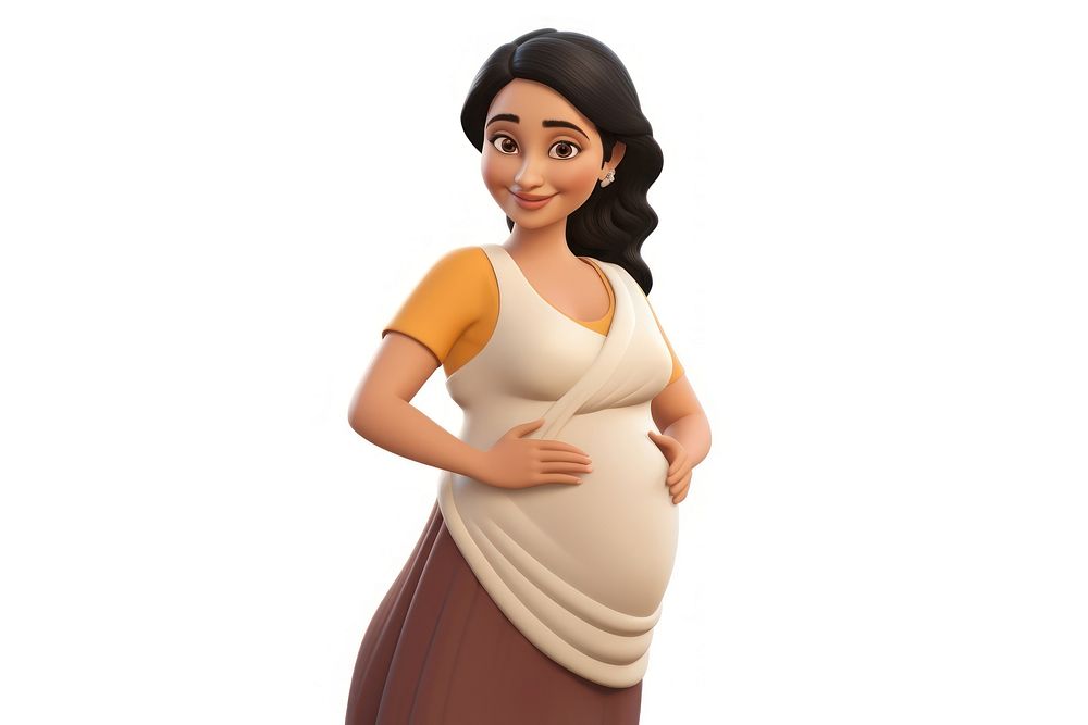 Indian pregnant woman cartoon adult doll. AI generated Image by rawpixel.