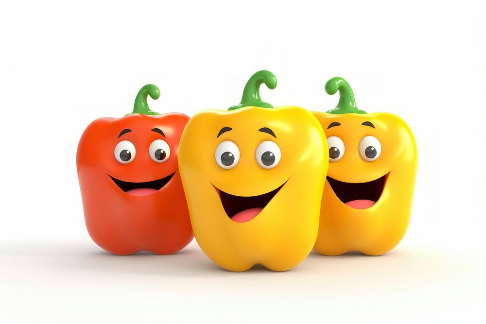 Bell peppers vegetable cartoon food. AI generated Image by rawpixel.