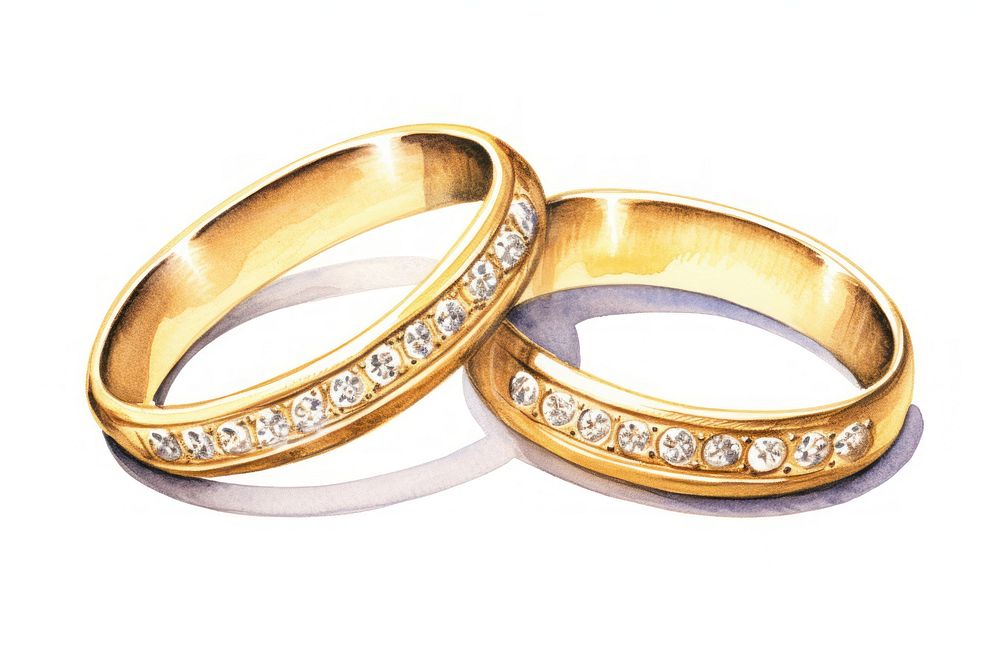 Gold wedding rings diamond gemstone jewelry. AI generated Image by rawpixel.
