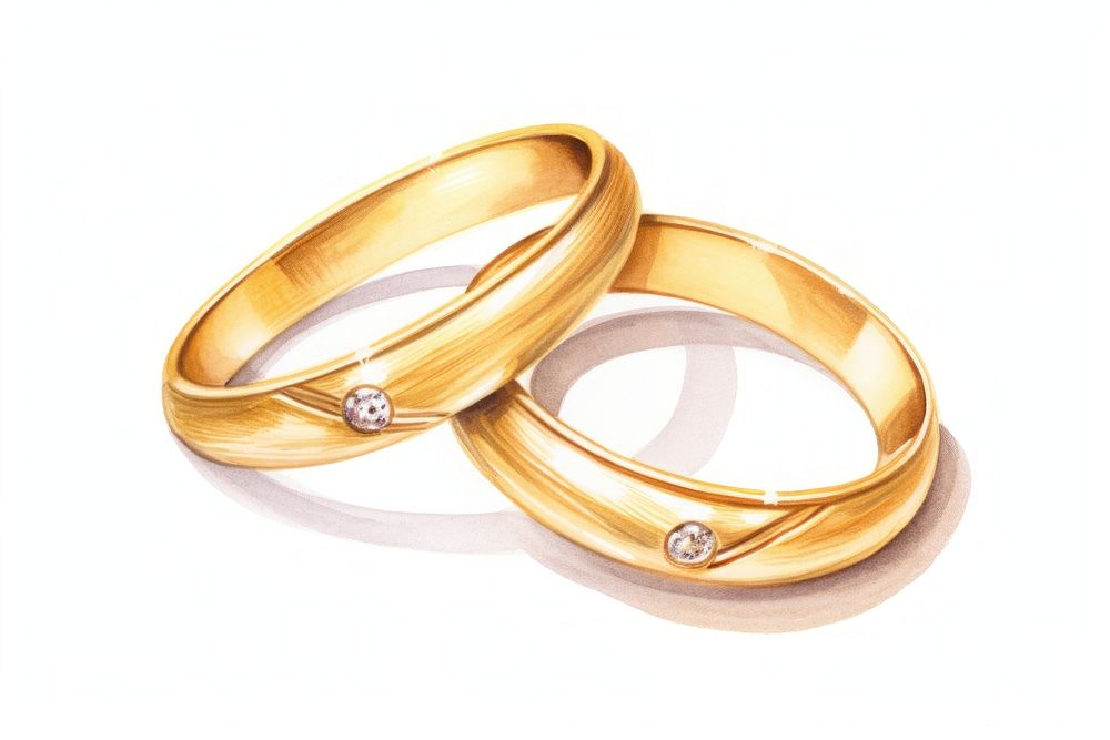 Gold wedding rings jewelry diamond white background. AI generated Image by rawpixel.