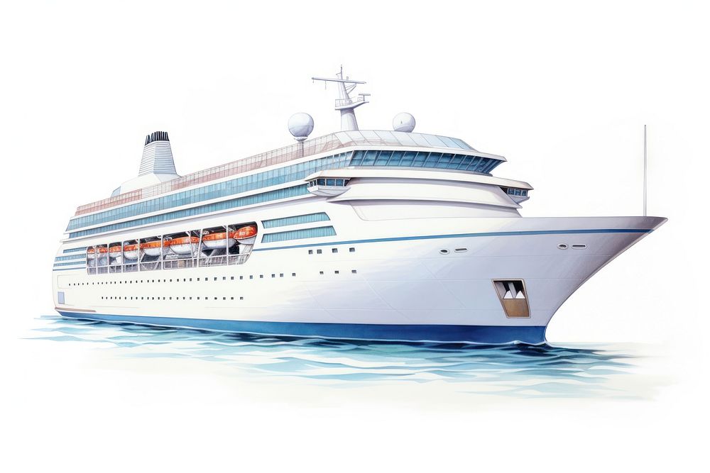 White Cruise ship vehicle cruise yacht. AI generated Image by rawpixel.