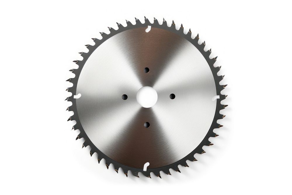 Circular steel saw blade white background electronics equipment. AI generated Image by rawpixel.