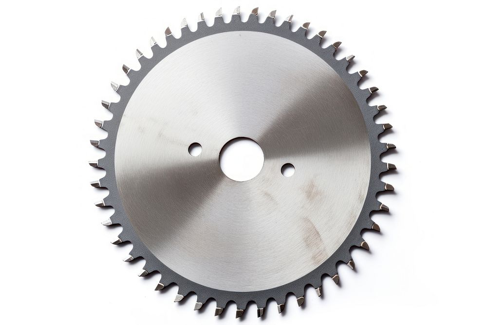 Circular steel saw blade white background electronics accessories. 