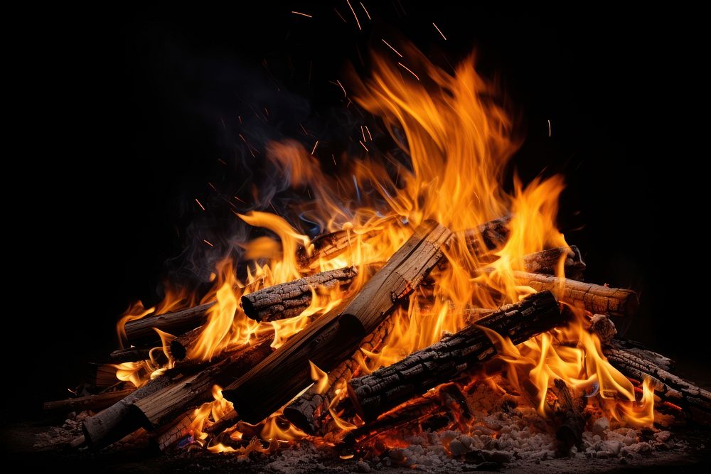 Camp fire bonfire fireplace darkness. 