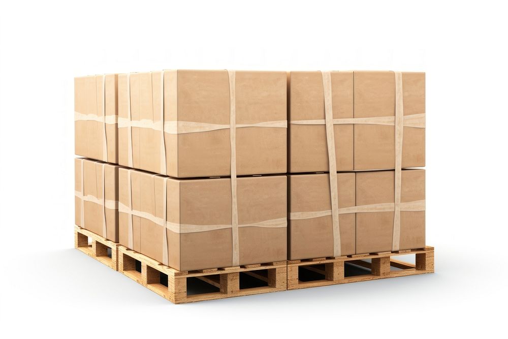 Pallet cardboard box carton. AI generated Image by rawpixel.