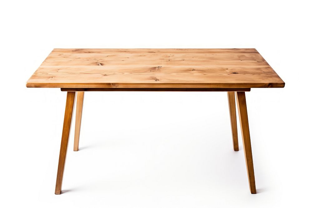 Wooden table furniture desk white background. AI generated Image by rawpixel.