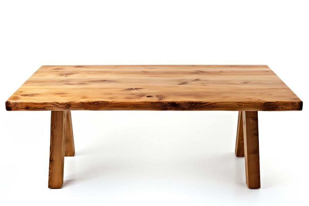 Wooden table furniture white background simplicity. AI generated Image by rawpixel.