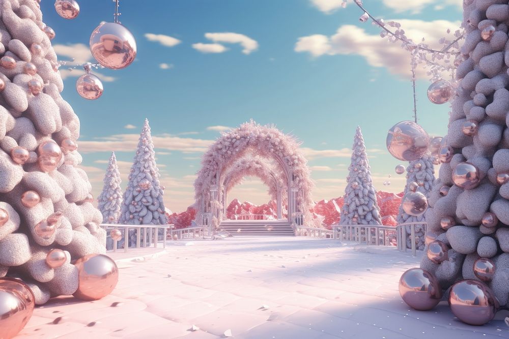 Aesthetic christmas architecture tranquility celebration. AI generated Image by rawpixel.