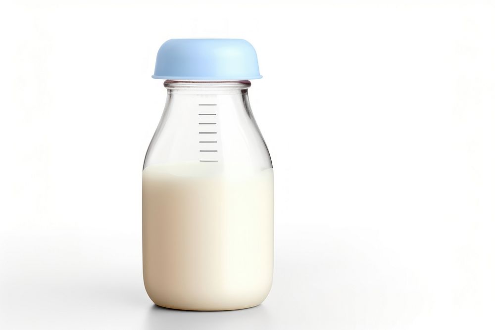 Milk bottle dairy refreshment container. AI generated Image by rawpixel.