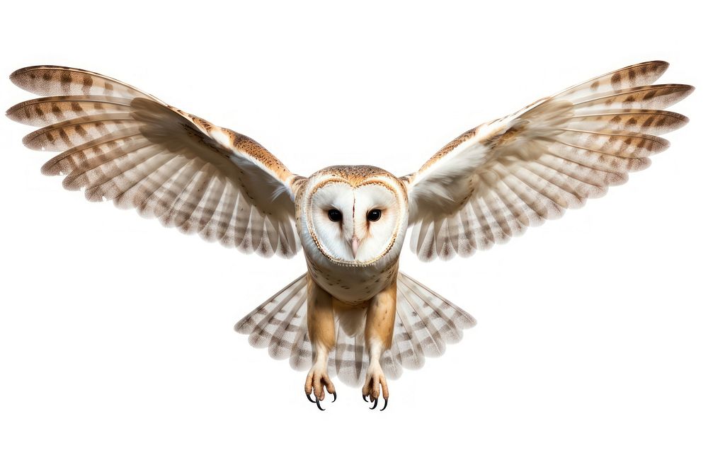 Barn owl animal flying bird. AI generated Image by rawpixel.