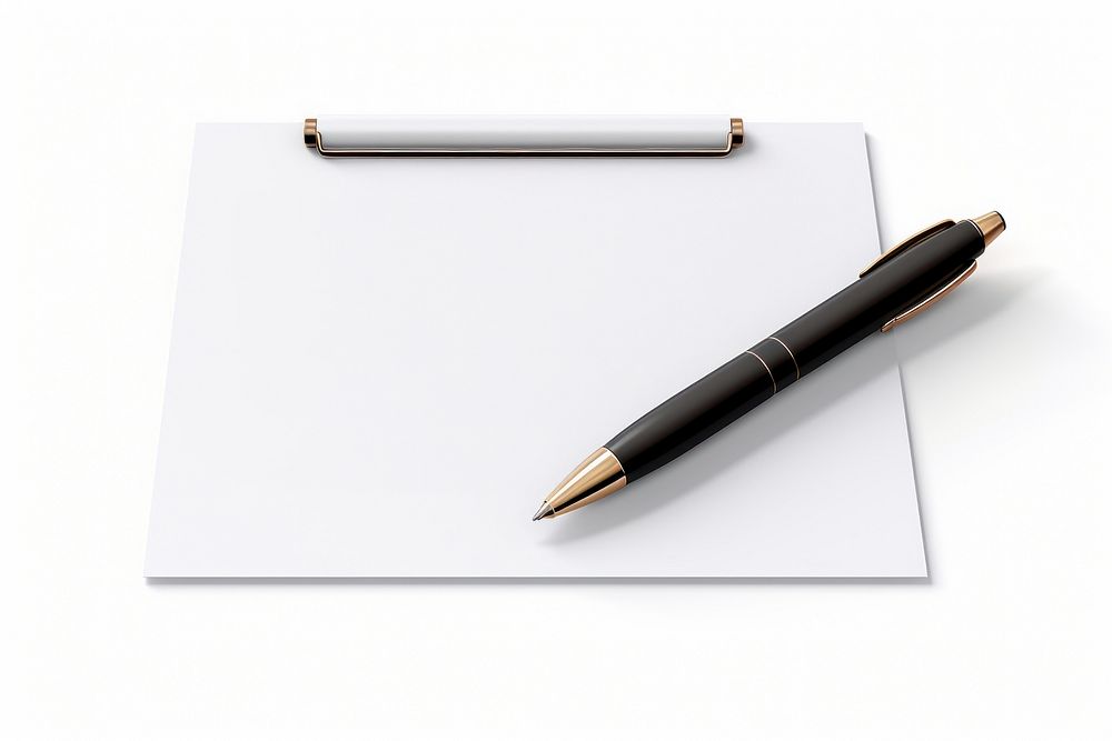 Blank signing form pen white white background. AI generated Image by rawpixel.