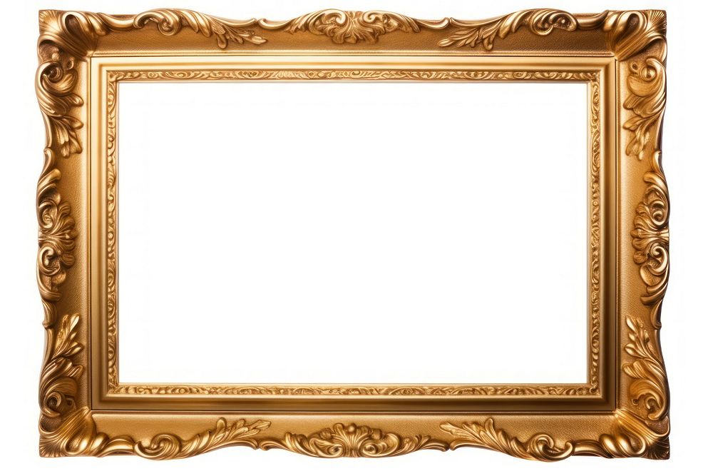 Gold wooden frame white background architecture rectangle. AI generated Image by rawpixel.