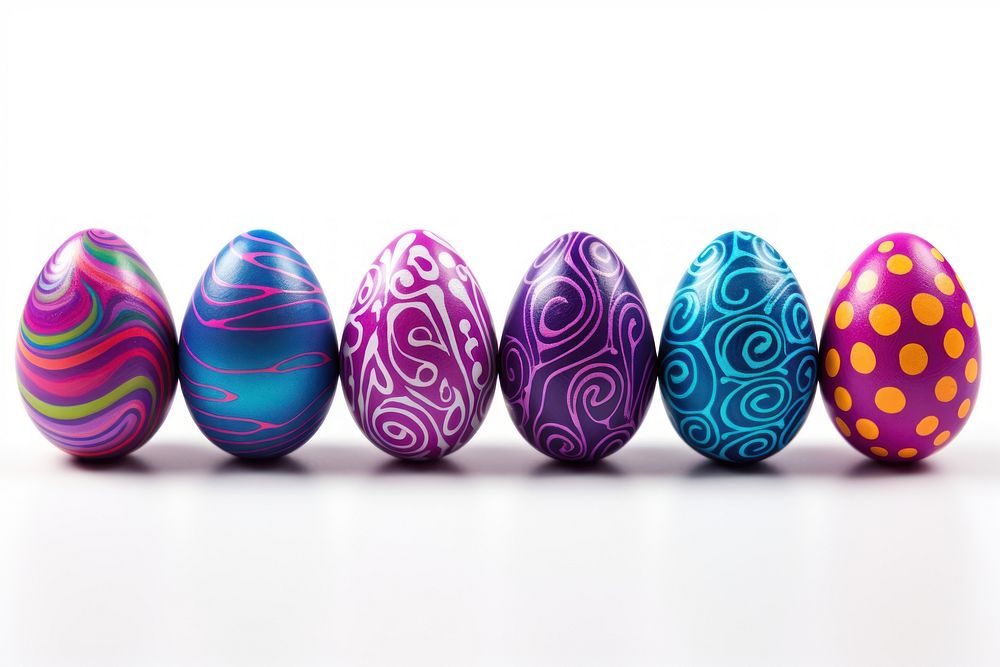 Easter eggs painted easter white background celebration. AI generated Image by rawpixel.