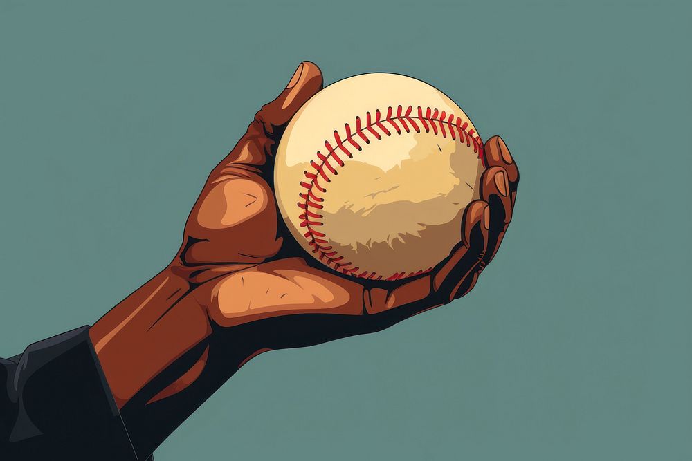Baseball holding sports glove. 