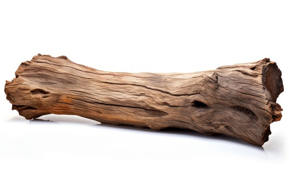 Bark tree driftwood log white background. AI generated Image by rawpixel.