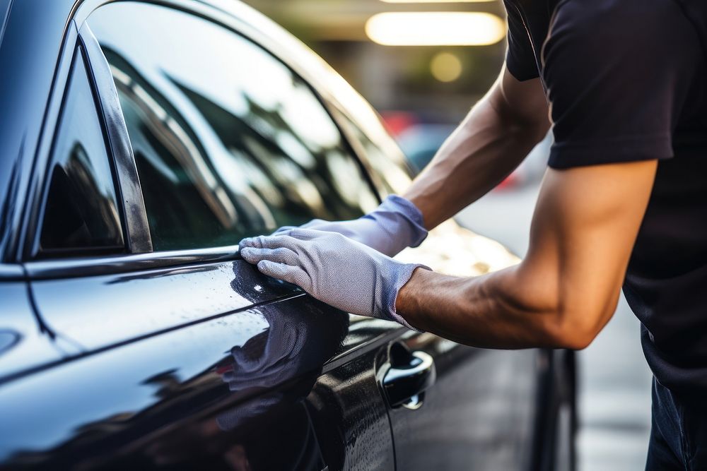 Cleaning car vehicle adult man. AI generated Image by rawpixel.