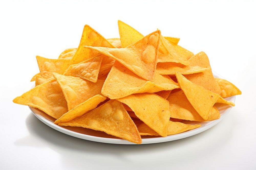 Nachos snack food white background. AI generated Image by rawpixel.
