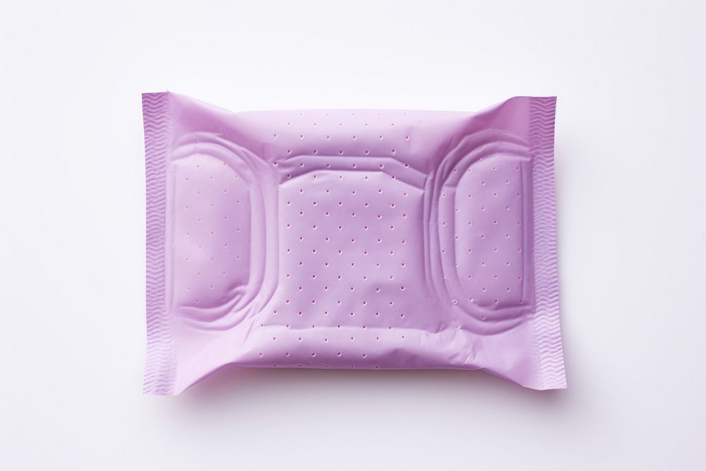 Sanitary pad white background rectangle lavender. AI generated Image by rawpixel.