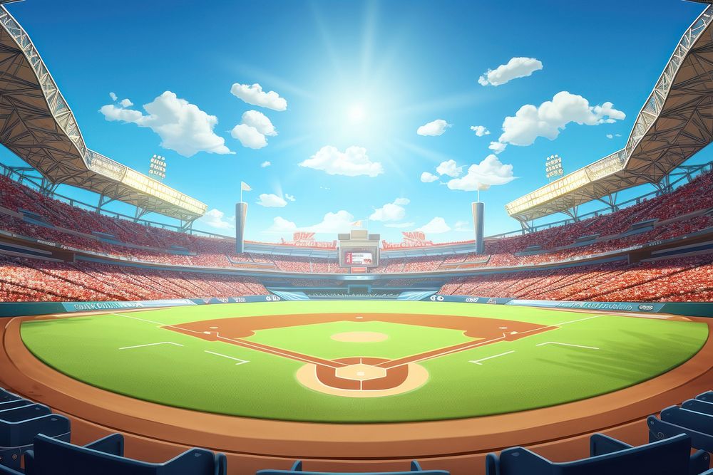 Baseball arena softball sports architecture. AI generated Image by rawpixel.