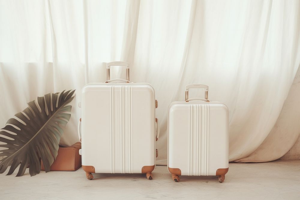 Suitcases luggage refrigerator furniture. AI generated Image by rawpixel.