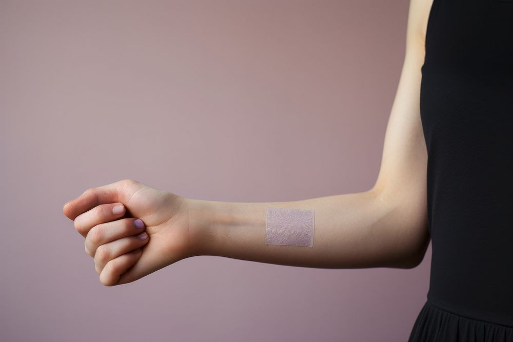 Contraceptive patch adult woman arm. AI generated Image by rawpixel.