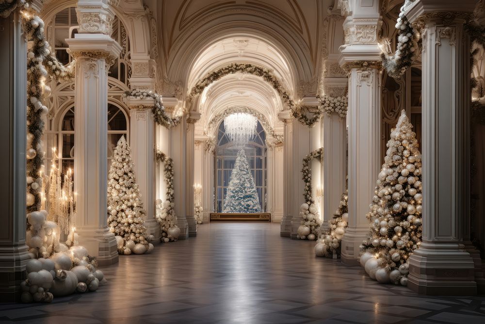 Christmas decoration hall christmas decorations architecture. AI generated Image by rawpixel.