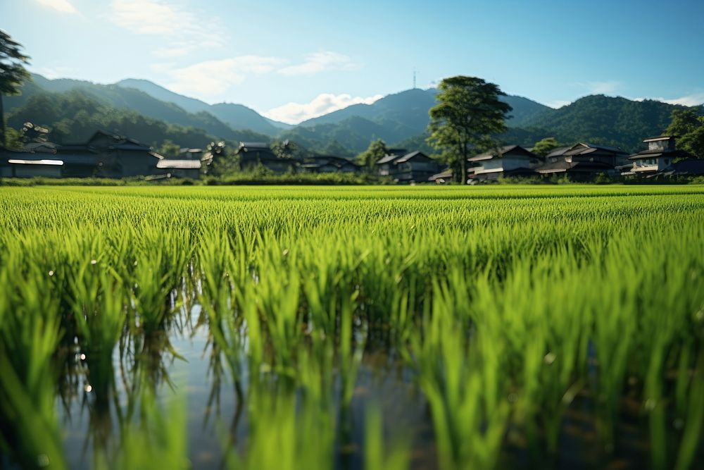 Rice field landscape outdoors nature. 