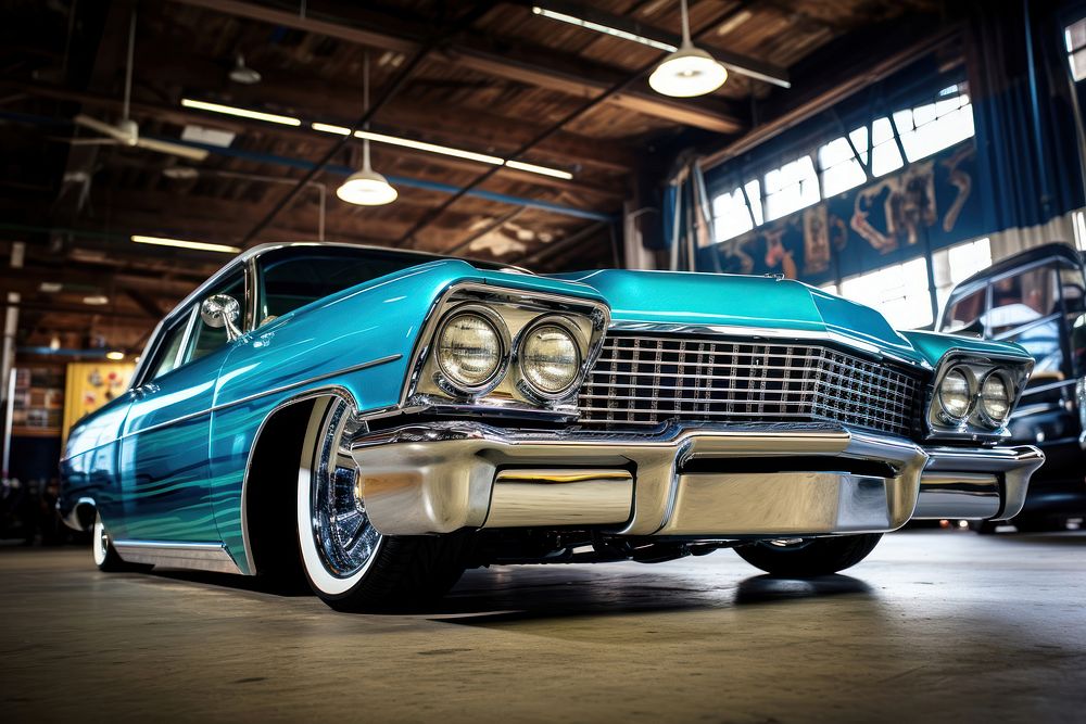Lowrider car headlight vehicle. AI generated Image by rawpixel.