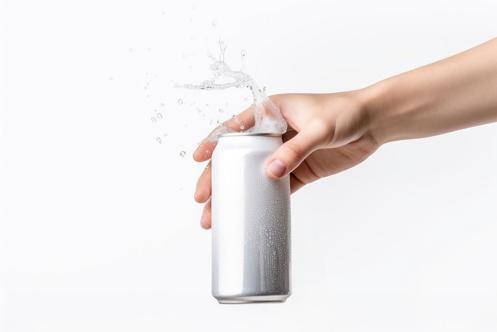 Bottle hand white background refreshment. AI generated Image by rawpixel.
