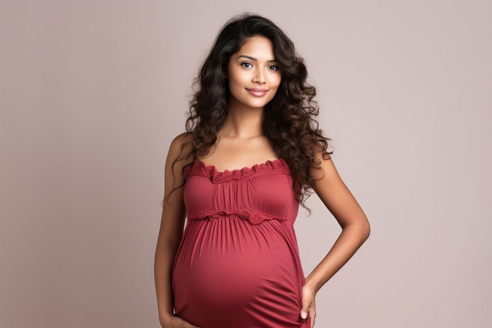 Pregnant latino woman portrait dress adult. AI generated Image by rawpixel.