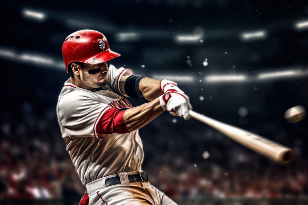 Baseball player stadium helmet sports. AI generated Image by rawpixel.