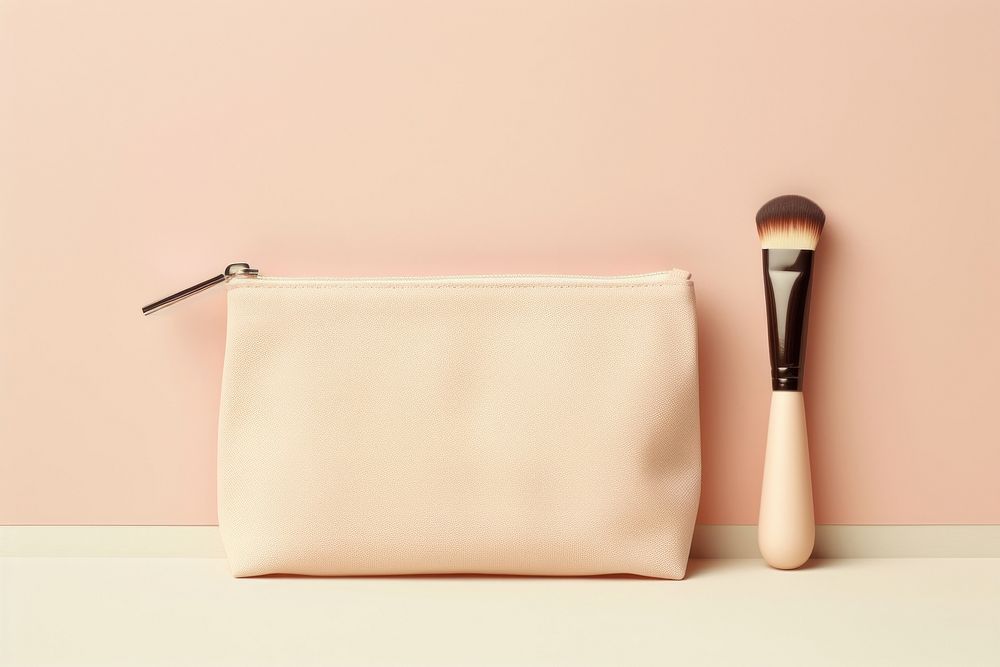 Makeup bag handbag brush accessories. AI generated Image by rawpixel.