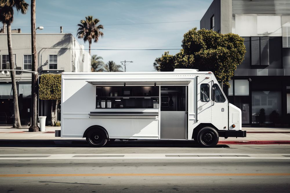 Food truck vehicle street van. 