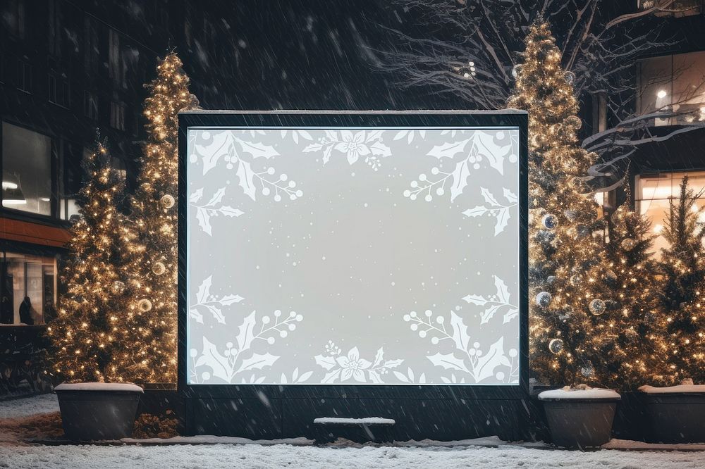 Digital signage, floral Christmas design
